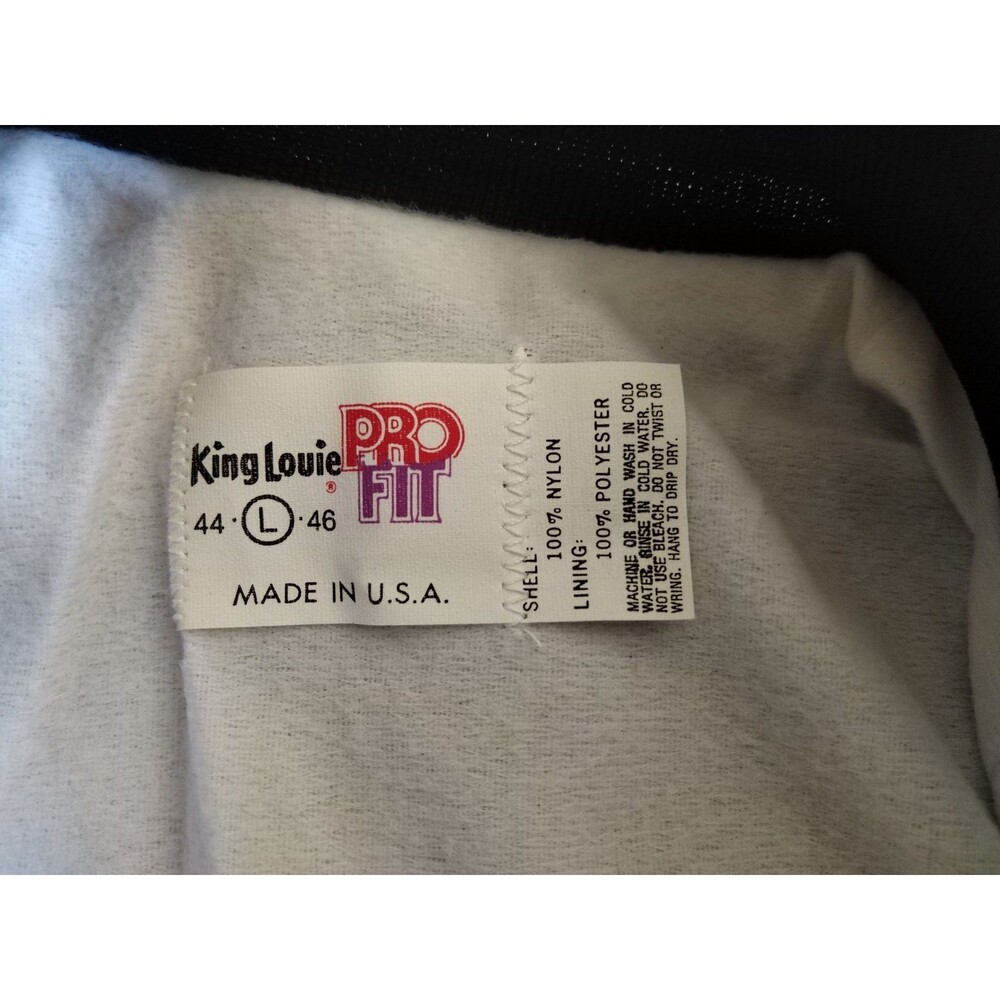 Vintage King Louie Pro Fit Silver Bomber Jacket Adult Large Nylon USA Wix Filter - Picture 12 of 16